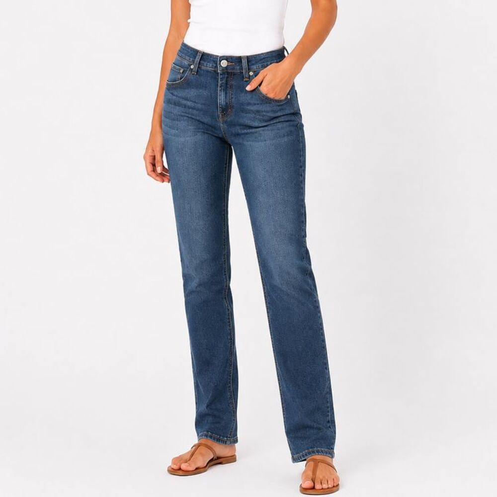 Diane Gilman DG2 Classic Lux Denim Slim Boot Jeans Sz 14 Blue Stretch Mid Rise
